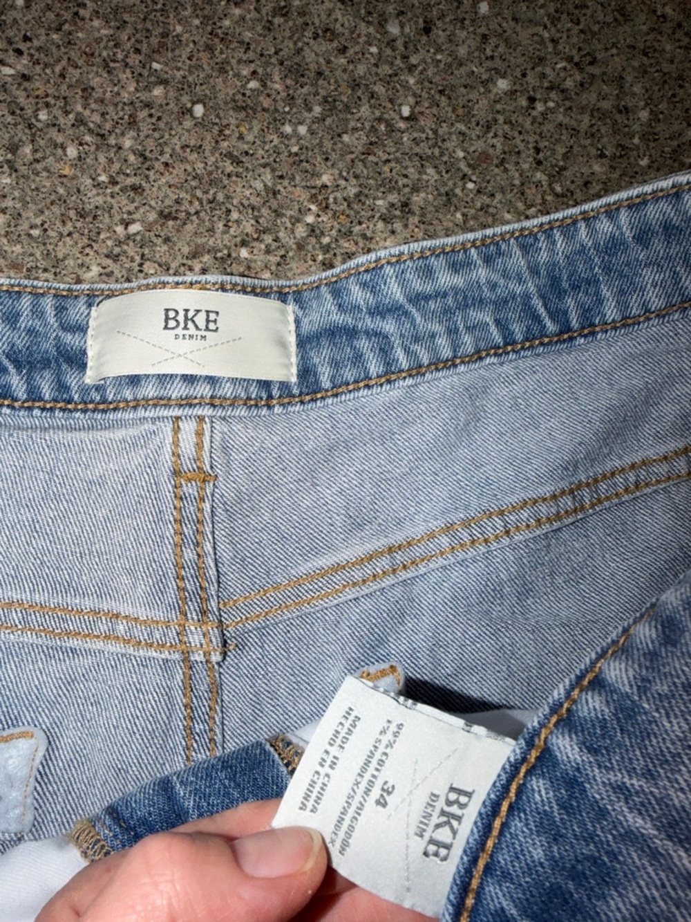BKE Light Blue Rolled Hem Denim Shorts - Picture 2 of 3